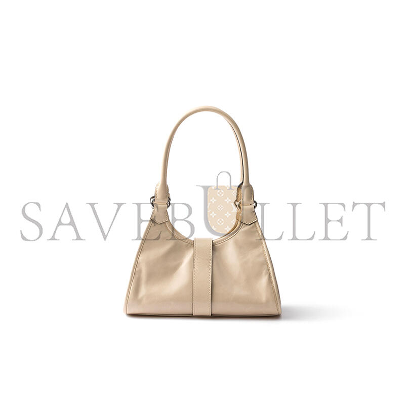 PRADA SMALL PUSH-BUTTON LEATHER HANDBAG 1BG580 (26*18*12cm)